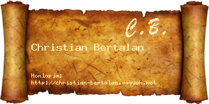 Christian Bertalan névjegykártya